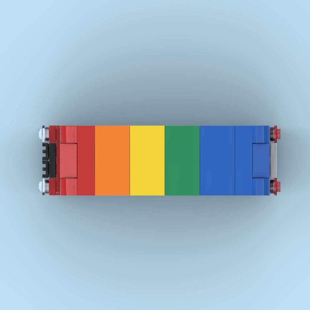 Non-Toxic Moc Rainbow Double-Decker Bus Building Blocks Educational Assembly Model For Kids Perfect Holiday Gift Fosters Creativity