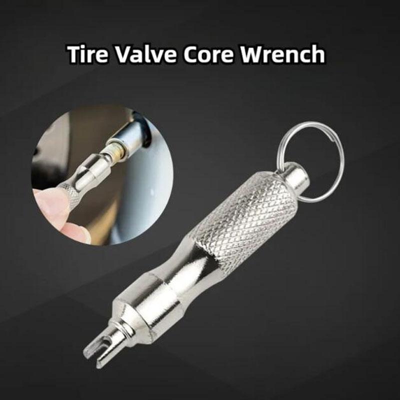 Auto Truck Bicycle Wheel Repair Screwdriver Tire Repair Tool Stem Puller Stainless Steel Keychain Valve Removal Tool