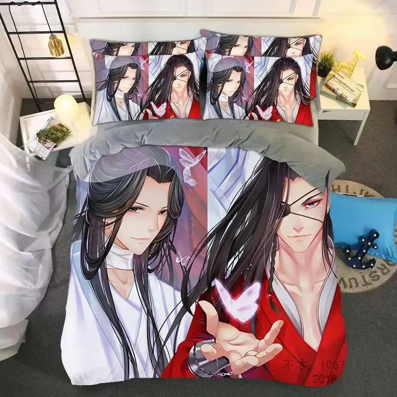 Heaven official’s blessing Duvet cover pillowcase All seasons oversize bed sheet three piece set Full Size Anime