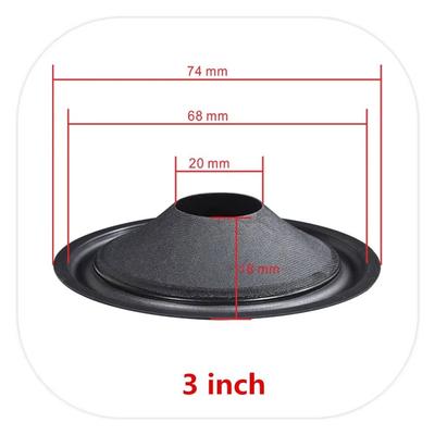1Pcs 3/4/5/6.5/8/10/12inch Speaker Woofer Paper Cone Matte Black Voice Coil Repair Kit Rubber Surround Speaker Accessory