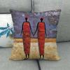 African Oil Painting Featuring Ethnic Digital Printing Short Plush Pillow Covers For Car Sofa Office Cushion Cover Home Goods