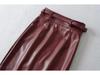 Elegant Korean High-Waisted Front Slit PU Leather Midi Skirt with Belt – Sexy, Bodycon, Hip-Hugging for Autumn & Winter