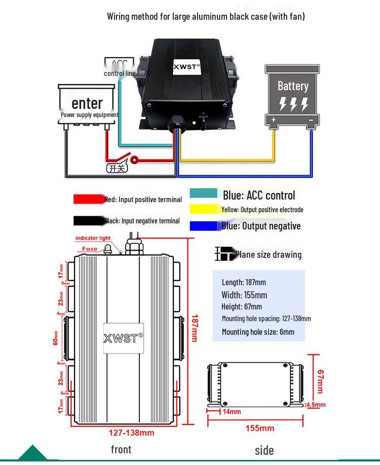DC Isolated 48V-250V to 12.6V-14.5V Constant Current Battery Charger