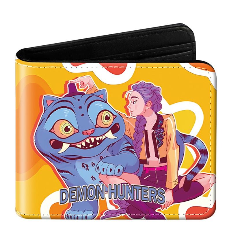 Demon Hunter Pu Anime Cartoon Print Short Wallet Rumi Mira Zoey Saja Storage Bag Birthday Gift