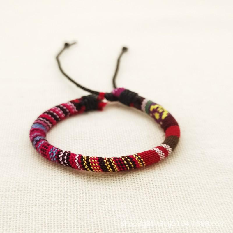 Colorful Bohemian Ethnic Hand-Woven Bracelet: Versatile Surfer Style for Teenagers