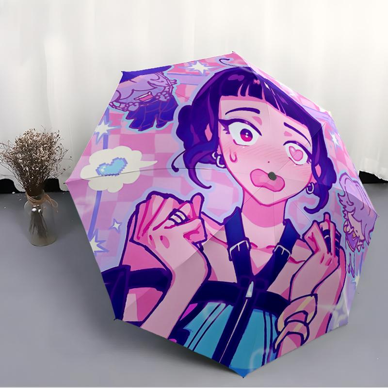 1pc KPop Demon Hunters ZOEY5 Umbrella, Sun Protection, And UV Shielding. It Has Eight Sturdy Ribs for Outdoor Use And Perfect Gift