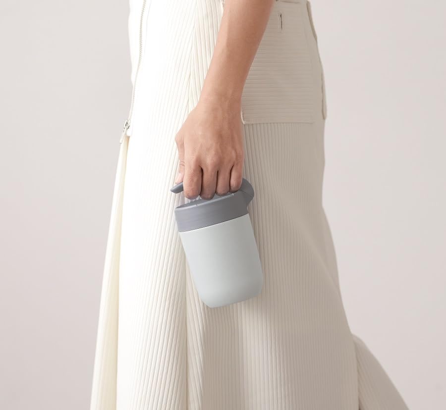 MOTTERU Kuruto Handle Mug Tumbler 410ml Stainless Steel Mug Thermo Stainless Steel Thermo Stainless Steel Mug Thermos Vacuum Double Layer Heat