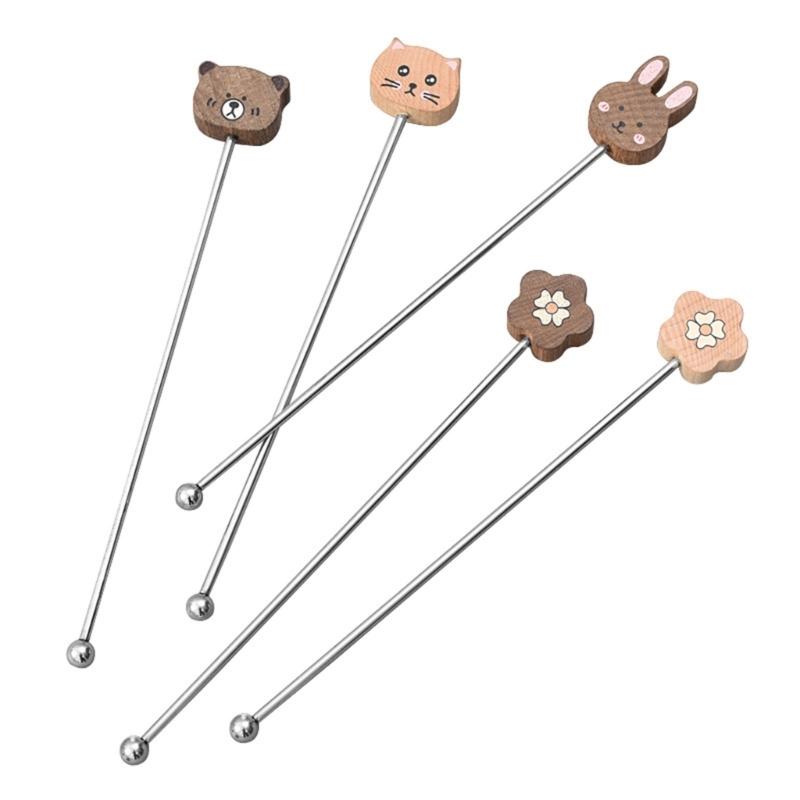 5Pcs Coffee Mixing Stick with Long Handle Elegant Cocktails Stir Stick for Home Use Practical Milk Powder Stirring Rod