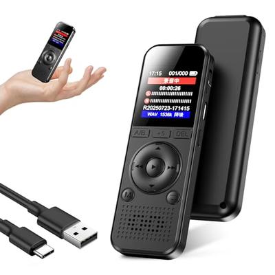 Qoosea Voice Recorder with One-Touch Recording & 7-Level Noise Reduction, Long Recording Time, Automatic Saving, High Sensitivity, Compact Size, for M