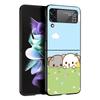 Süße Pfirsich Goma Katze Schwarze Handyhülle Für Samsung ZFlip7 ZFlip6 ZFlip5 ZFlip4 ZFlip3 5G Harte Schutzhülle Galaxy Z Flip 3 4 5 6 7
