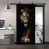 3d Wardrobe Sticker Door Entry Black Labrador Puppy Vinyl Waterproof Selfadhesive Door Mural Decal Home Decor