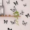 12ks 3D simulovaných monochromatických samolepek motýlů pro ložnici, vchod, obývací pokoj, verandu, domácí dekorace