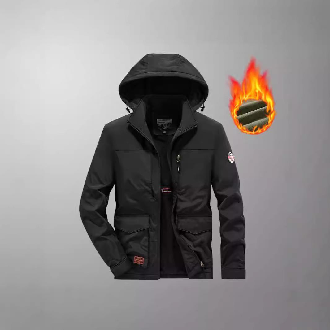 

Осенне-зимняя мужская флисовая теплая одежда с хлопковой подкладкой, молодежная повседневная шапка, свободная флисовая куртка M