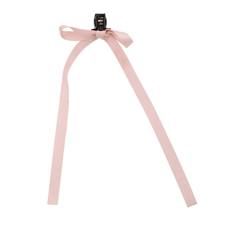 Female Hair Claw Elegant Sharks Clip Teens Girls Long Ribbon Bowknot Hair Clip
