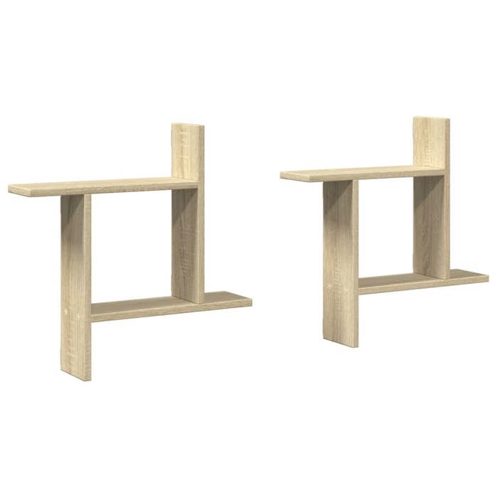 VidaXL Étagères murales 2pcs chêne sonoma 50x12x50cm bois d'ingénierie 853256