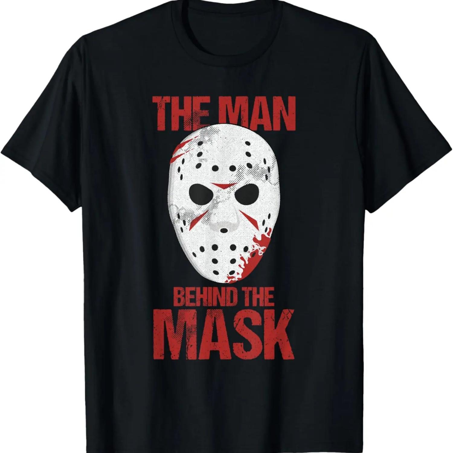 The Man Behind The Mask Lazy Halloween Costume Horror Movie T-Shirt S
