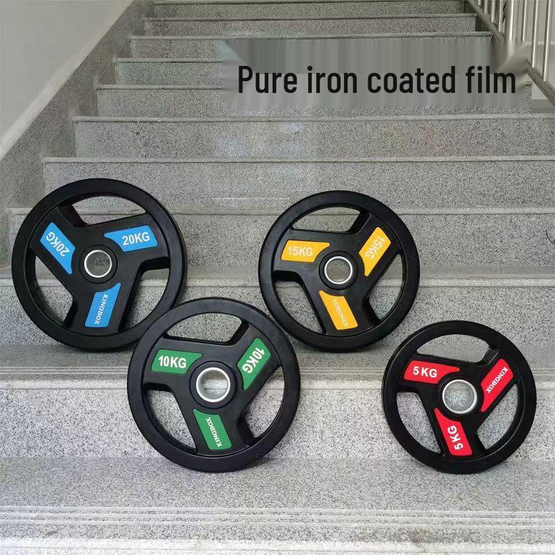 Fighter Rubber-Coated Cast Iron Barbell Plate