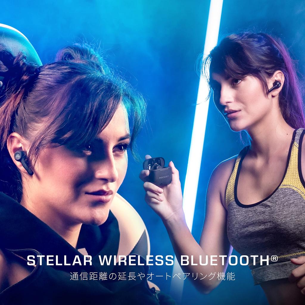 ROCCAT Syn Buds Air Wireless Gaming Low IPX4 20 Hours of Battery for and Switch Japanese Earphones, Bluetooth, Latency, 60ms, Waterproof, Life,