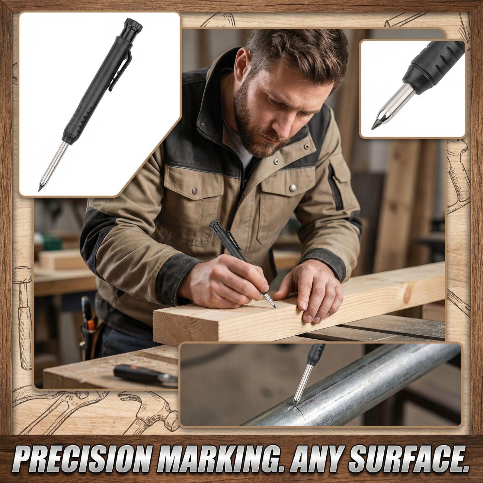 

Metal Long Nose Deep Hole Woodworking Mechanical Pencil for Construction Marking one size чёрный