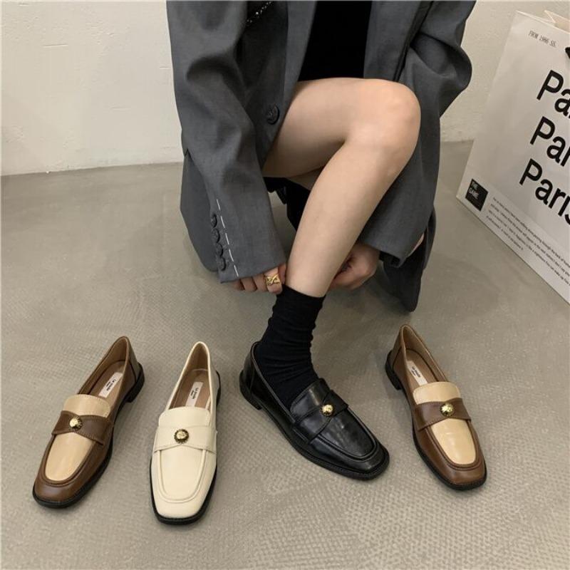 Fashion Women Casual Sports Shoes Flat Bottom Round Toe Loafers New Slip-on PU Simple and Versatile Women's Shoes Zapatillas De Deporte