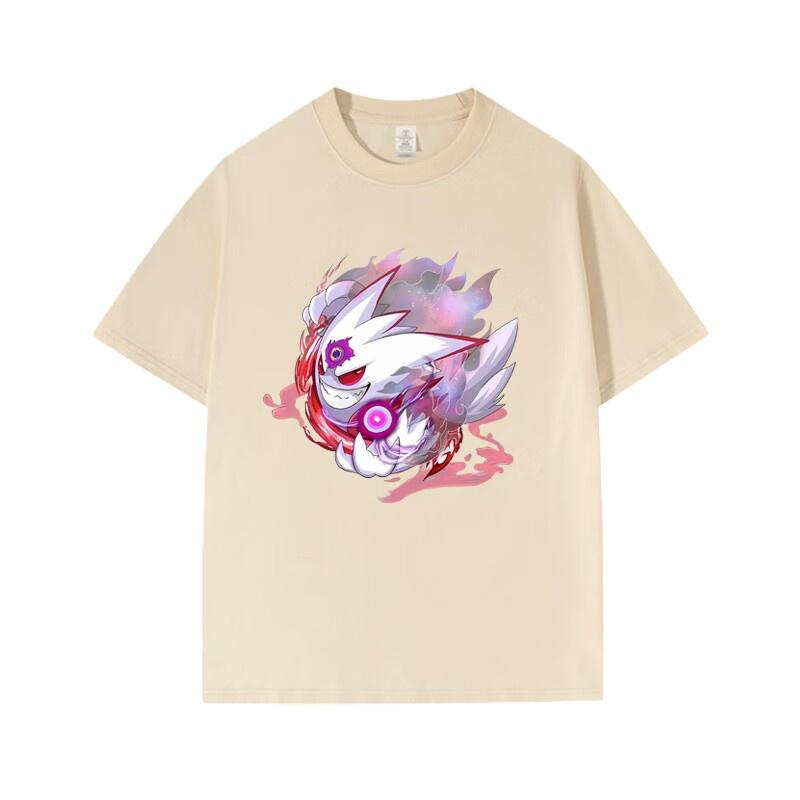 Pokémon Anime Gengar Printing Oversized Cotton Tshirt Men and Women Comfortable Fashion Y2K Childrens Clothing Summer Tshirt