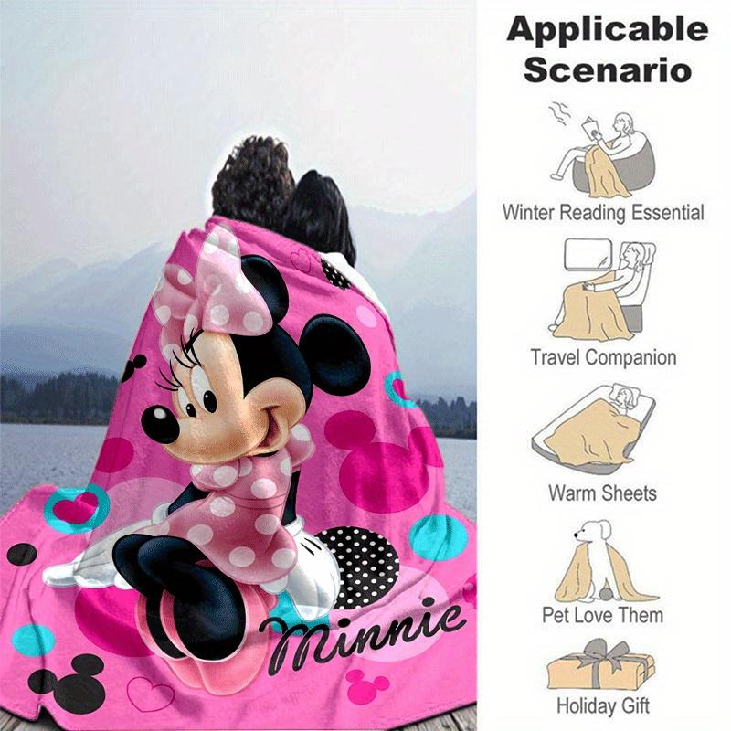 1pc Cute Minnie Printing Blanket - Soft, All-Season Throw for Living Room, Bedroom,Personalized Gift with Adorable Cartoon Design