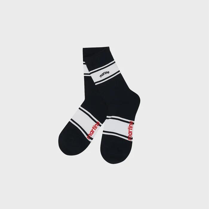 Color Block Middle Socks_Navy (Men)