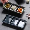 7.5 Inchs Ceramics 3 Grids Dipping Sauce Plate Japanese Retro Household Vinegar Dish Restaurant Hot Pot Dipping Sauce Tableware