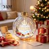 Warm Glow Seasonal Decor Glowing Christmas Story Ornament, Mini Holiday Scene Light Up Ball 3D Winter Decorations Hanging Decoration, Acrylic