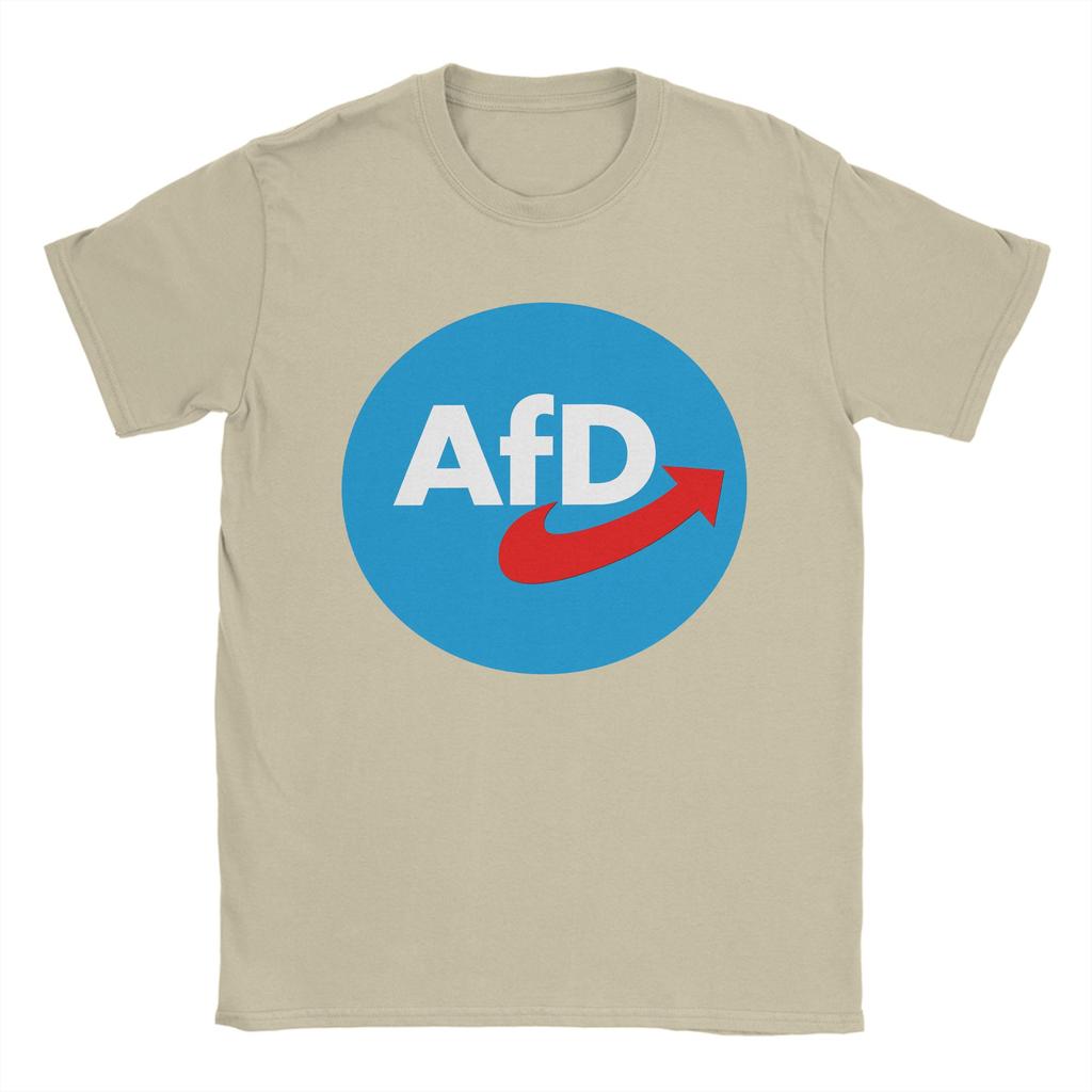 Aufkleber AfD Logo Baumwoll T-Shirt Für Mann Sommer Vintage T-Shirts Rundhals Neuheit T-Shirts Übergroß Bedruckte Oberteile