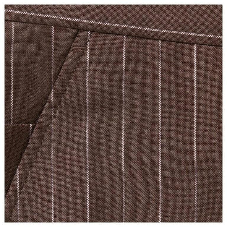 Supreme Pinstripe Wool Trouser Short Brown