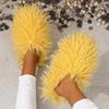 Fashion New Women's Wool winter Slippers Wool Home Warmth Flat Bottom Non slip Sleeve Durable Sandals Fashion Large size Slippers 36-46