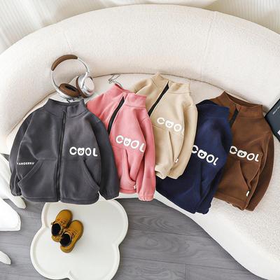 Veste d'automne pour enfants, épaisse et double face, avec col montant