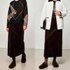 Wudao Women's Vintage High-Waisted Slit Midi Skirt