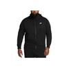Nike Sportswear Club Fleece Full-Zip Hoodie Black/Black/White Men Streetwear BV2645-010