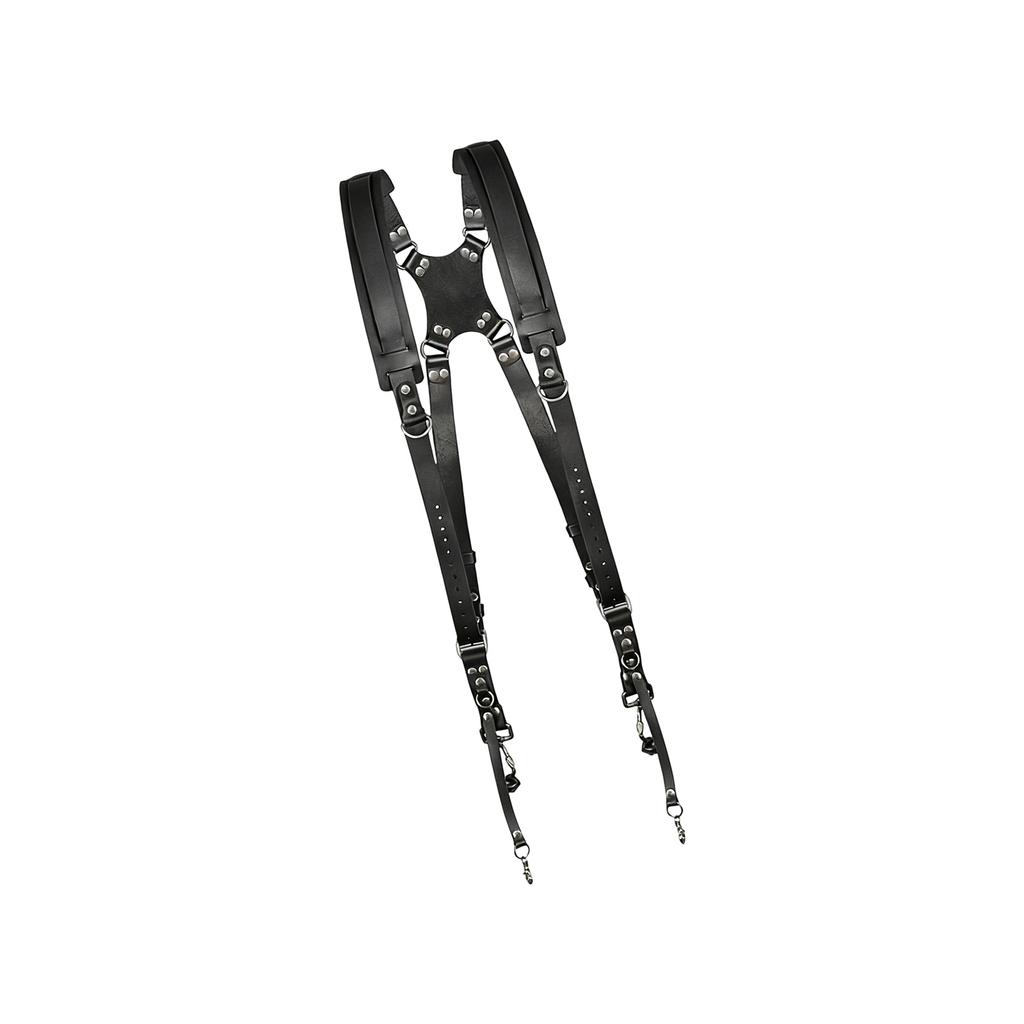 Leather Camera Harness Double Shoulder Straps For DSLR Equipment AntiSlip Suedes Lining Photography Accessory