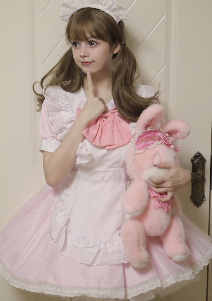 OMZIN Maid Costume, Sexy Lace and Ruffle Lolita Maid Outfit, Cute and Popular for Adults, Perfect for School Festivals, Cafes, and Amusement Parks, wi