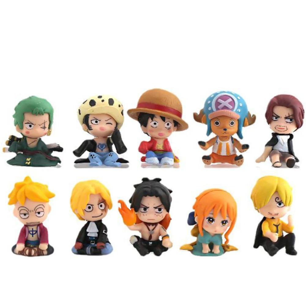 

Набор из 10 шт. Фигурки Аниме One Piece Игрушки Луффи Ророноа Зоро 4 см Q-версия Фигурка Действия Кавайная Кукла Украшение для Автомобиля PVC Модель Подарок