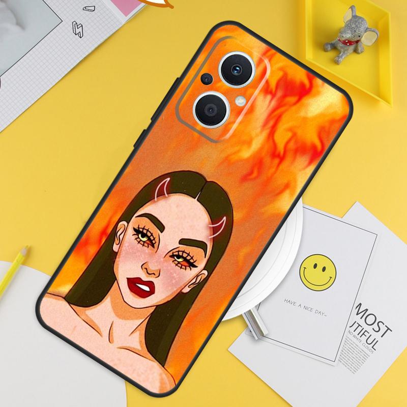 Aesthetic Devil Woman Bad Girl For OPPO Reno 14 12 11 10 13 Pro 8T 11F 12F 13F 14F 7 8 Lite OPPO Find X9 X8 X6 X5 Pro Case