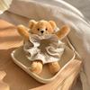 High Elasticity Plush Bear Scrunchies Versatile Hair Rope Fashionable Plaid Ponytail Holder  Office