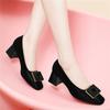 New Single Shoes Women's Autumn and Winter New Thick-heeled High Heels High-end Square-toe Black Work Shoes Are Versatile