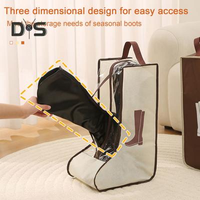 1/2 Stück Schuhaufbewahrungstaschen mit Griff und Reißverschluss, transparentes visuelles Design, wasserdicht, staubdicht, für Reisen, lange Stiefel-Schuhtaschen