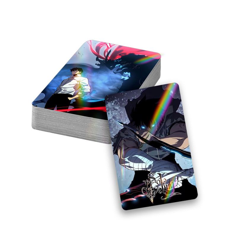Laser Flash Anime Double-Sided Photo Cards: 'I Alone Level Up' Collection - 30 Small LOMO Cards