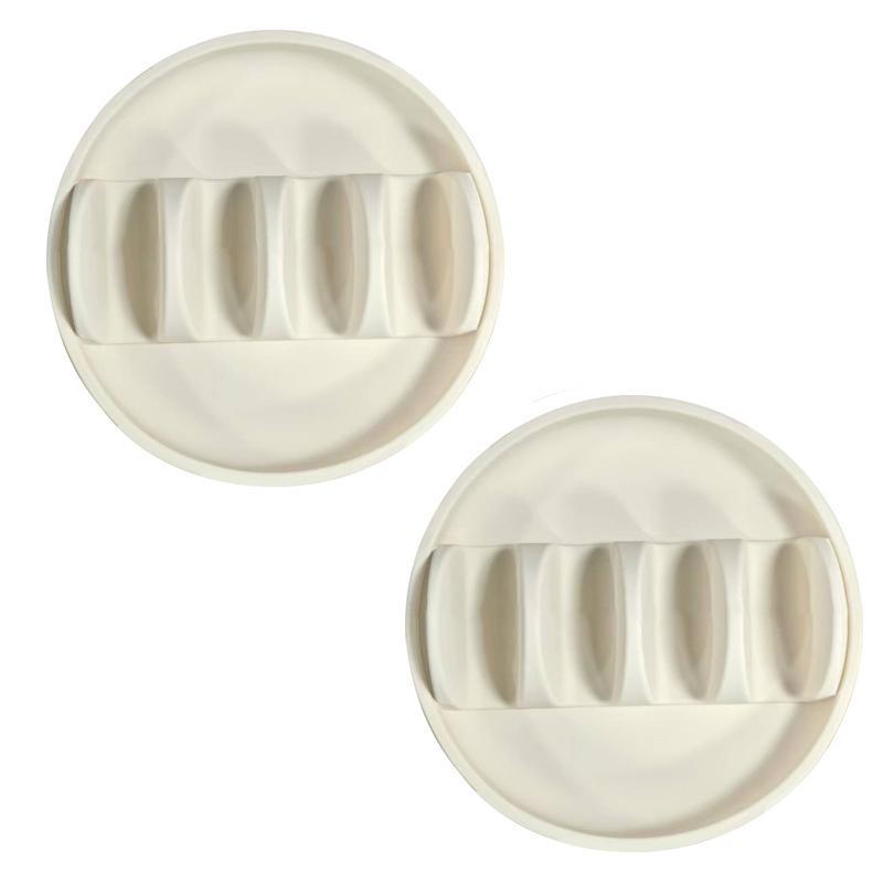 Silicone Taco Serving Tray Set of 2 Multi-Slot Non-Slip Holder for Soft Hard Tacos Dishwasher Safe Kitchen BBQ Versatile Plates