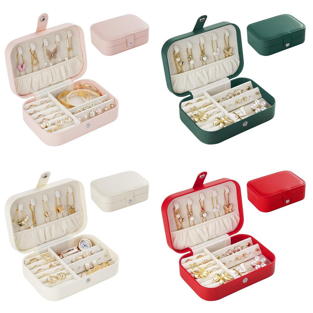 Luxury Leather Jewelry Box With Large Capacity For Rings Earrings Necklaces Storage Gift For Women