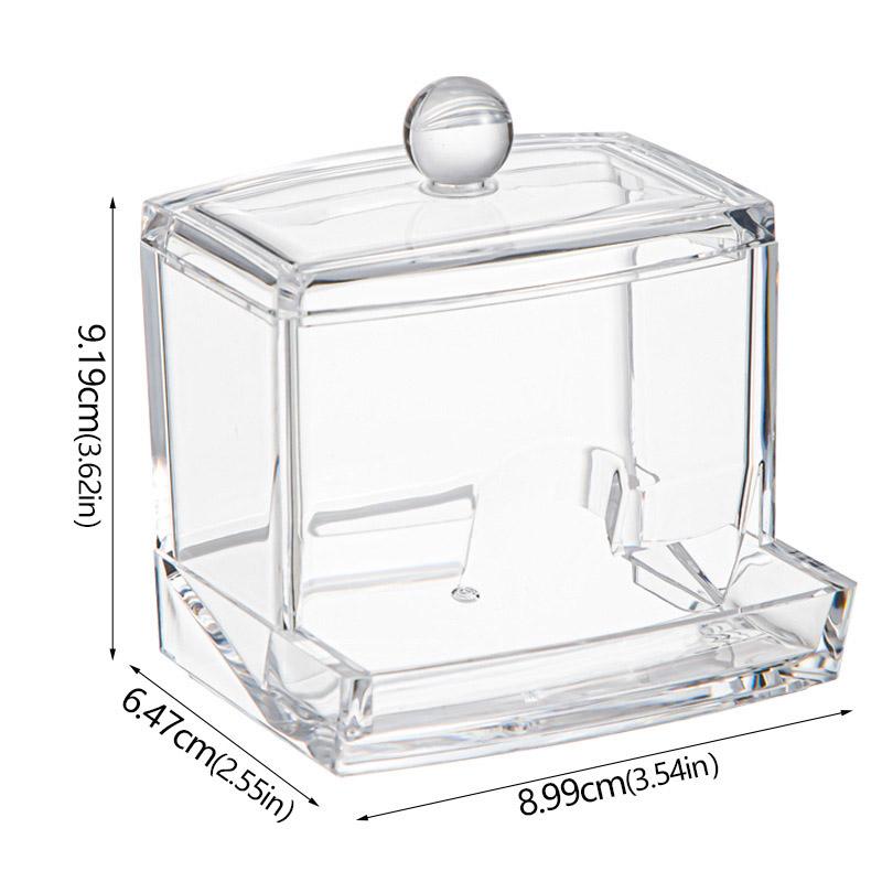 Acrylic Transparent Storage Box Large Capacity Easy To Clean Dust-Proof Cotton Swabs Makeup Cloths Dental Floss Storage Tube