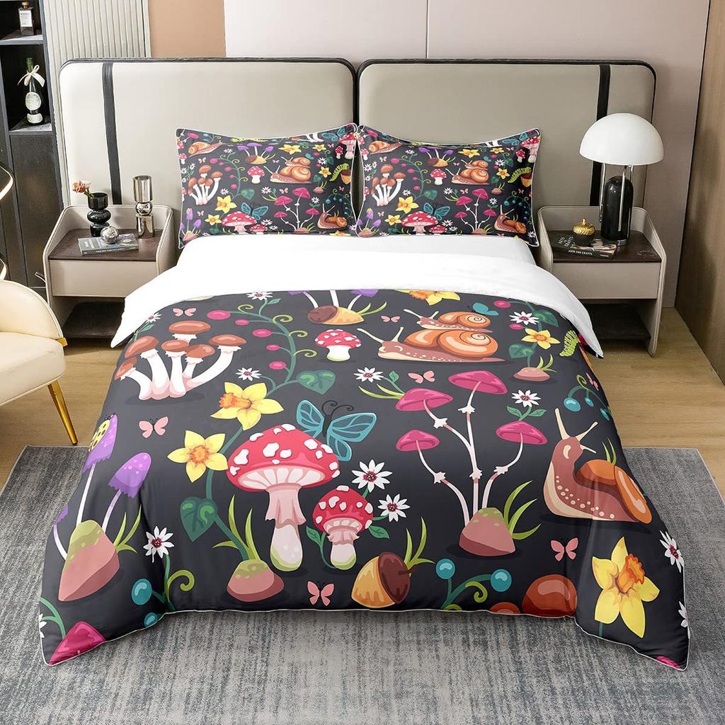 Halloween Ghost Pink White Three-Piece Quilt Cover Digital Printing Bedding Set Bed Cover