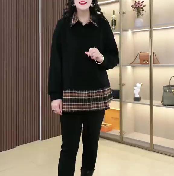 

Весна 2025 Комплект из двух предметов для похудения больших размеров для женщин среднего возраста L (100-120 lbs) чёрный