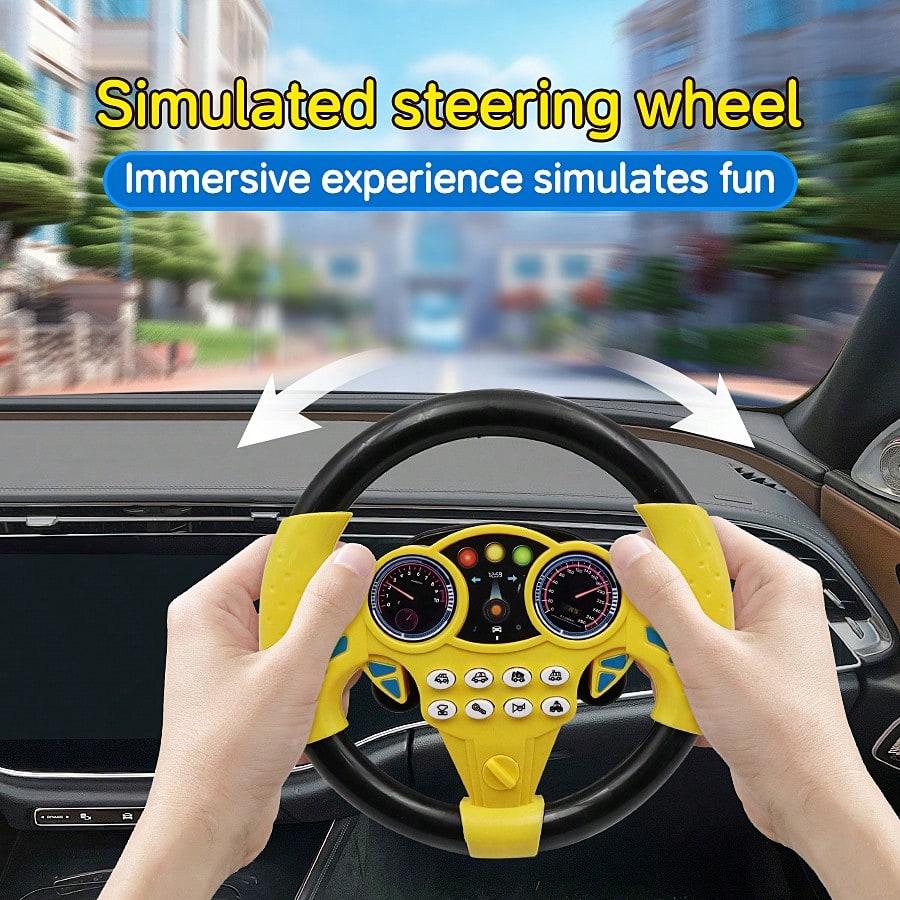 1pc Kids Simulated Driving Controller, Interactive Car Steering Wheel Toy, Educational Activity Gift, ABS Resin, Assorted Colors,No Batteries Included