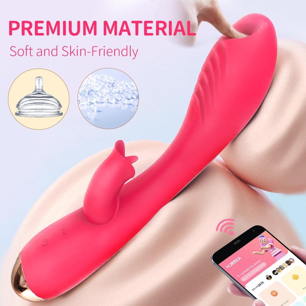 G Spot Couple Vibrator with Heating Function for Clitoris G-spot Stimulation APP Remote Control Vibrator Dildo with 10 Vibrating for Women Couple
